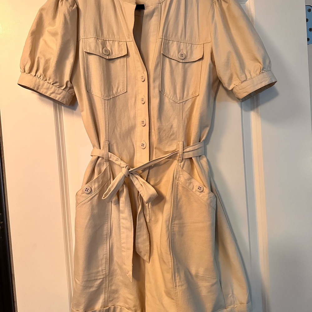 Sanctuary Cream Button-Front Mini Dress